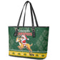 South Africa Christmas Leather Tote Bag Funny Santa Riding Springbok