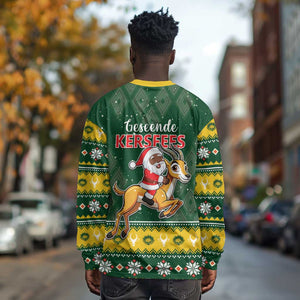 South Africa Christmas Long Sleeve Shirt Funny Santa Riding Springbok LT05