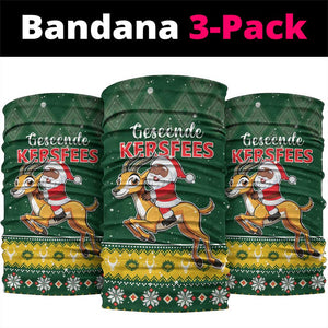 South Africa Christmas Neck Gaiter Funny Santa Riding Springbok LT05