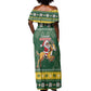 South Africa Christmas Off Shoulder Maxi Dress Funny Santa Riding Springbok LT05