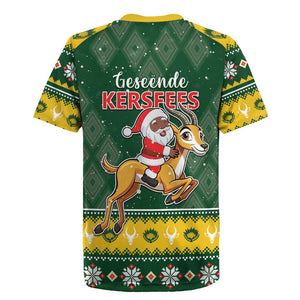 South Africa Christmas Rugby Jersey Funny Santa Riding Springbok LT05