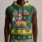 South Africa Christmas Sleeveless Zip Hoodie Funny Santa Riding Springbok - African Pride