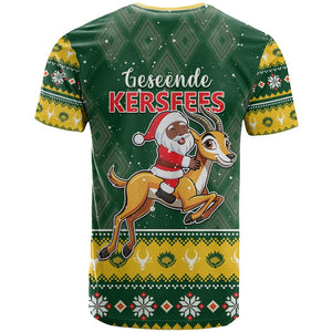 South Africa Christmas T shirt Funny Santa Riding Springbok LT05