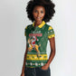 South Africa Christmas Women Polo Shirt Funny Santa Riding Springbok LT05