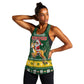 South Africa Christmas Women Racerback Tank Funny Santa Riding Springbok LT05