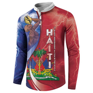 Haiti Independence Day Button Sweatshirt The First Black Independent Nation