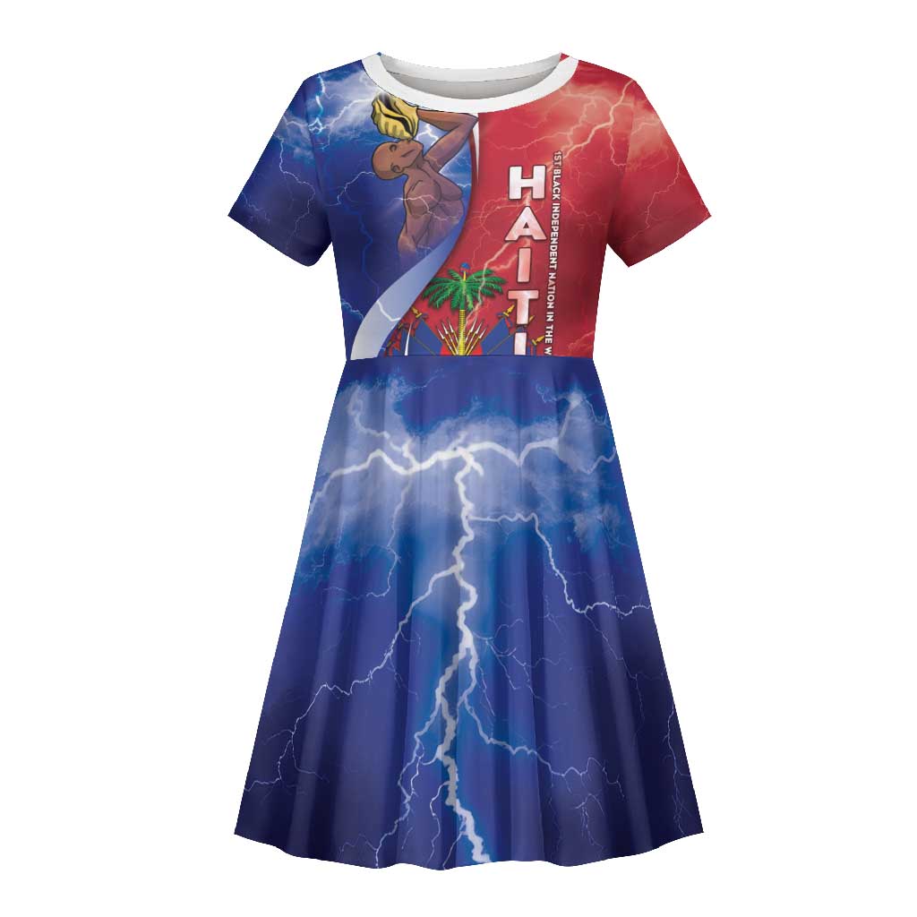 Haiti Independence Day Kid Short Sleeve Dress The First Black Independent Nation - African Pride