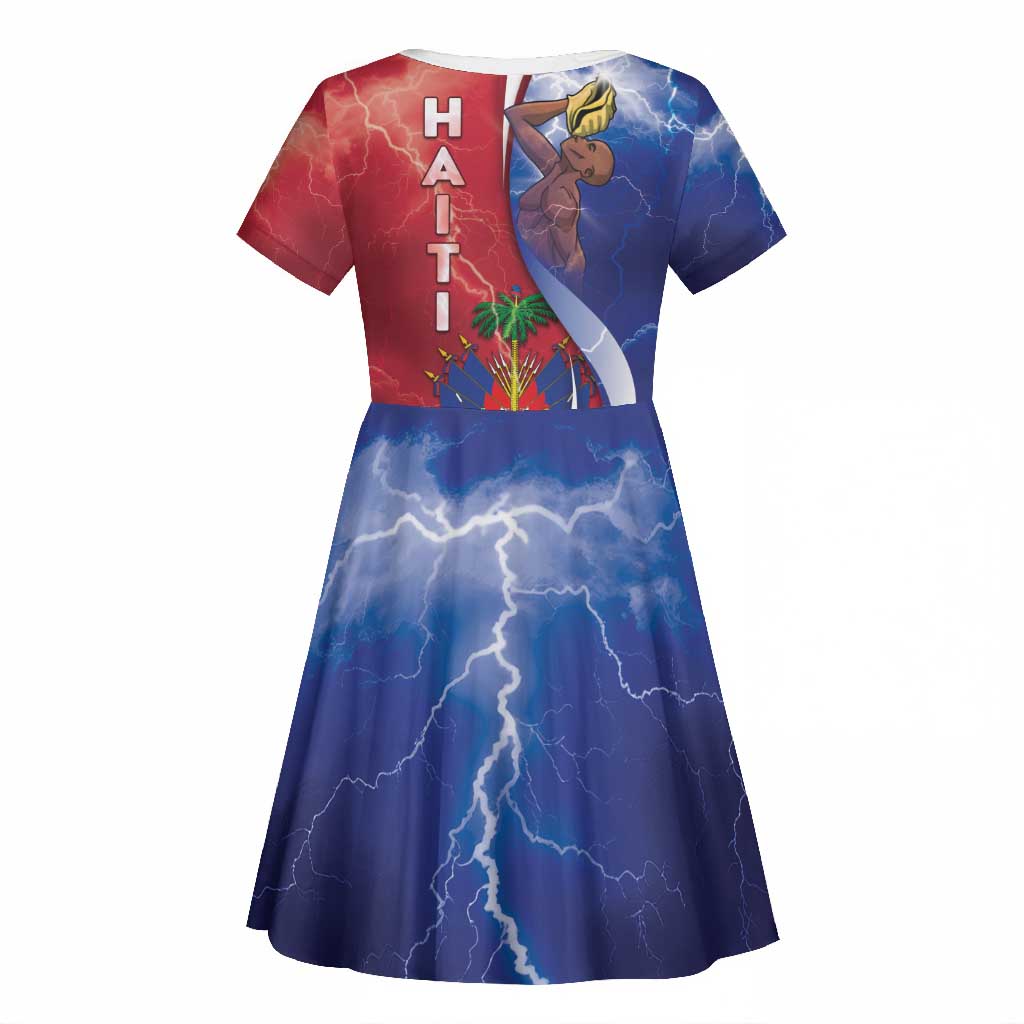 Haiti Independence Day Kid Short Sleeve Dress The First Black Independent Nation - African Pride