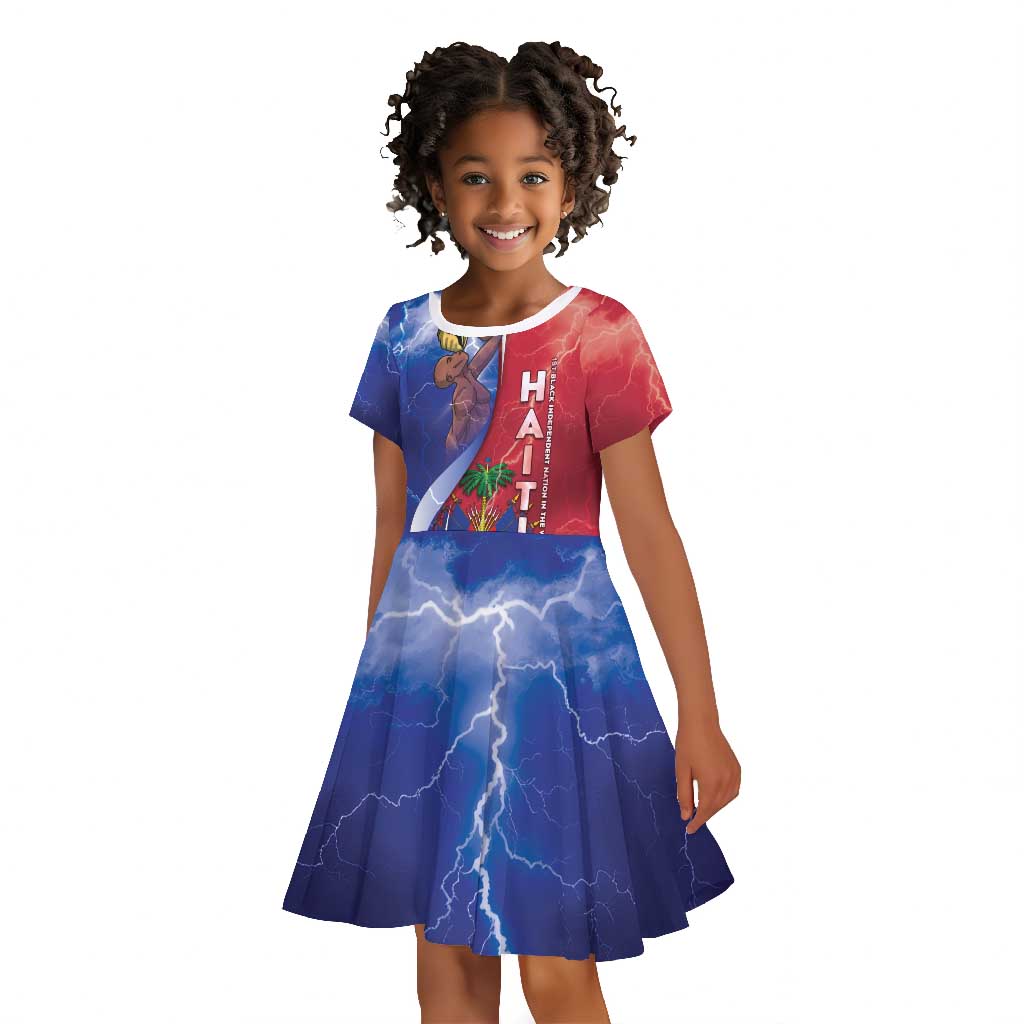 Haiti Independence Day Kid Short Sleeve Dress The First Black Independent Nation - African Pride