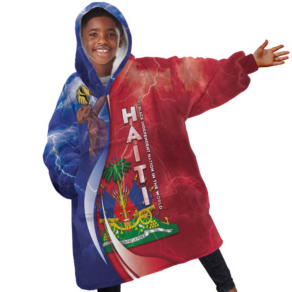 Haiti Independence Day Kid Wearable Blanket Hoodie The First Black Independent Nation - African Pride