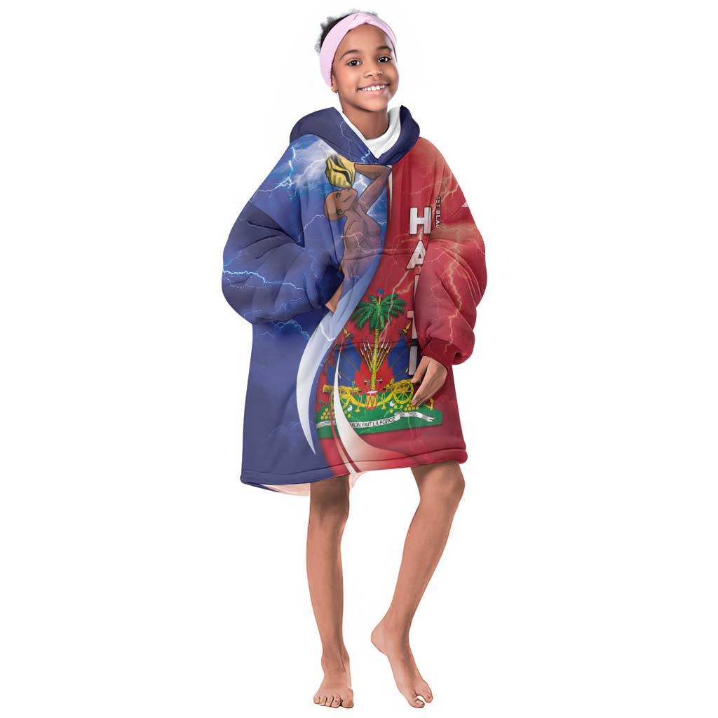 Haiti Independence Day Kid Wearable Blanket Hoodie The First Black Independent Nation - African Pride