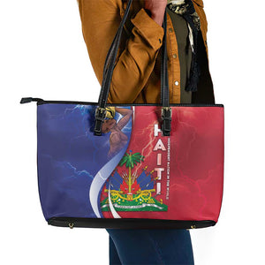 Haiti Independence Day Leather Tote Bag The First Black Independent Nation - African Pride