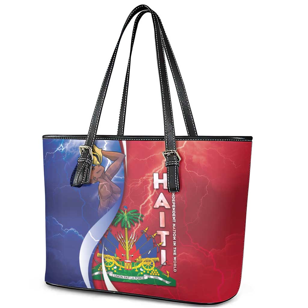 Haiti Independence Day Leather Tote Bag The First Black Independent Nation - African Pride