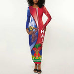 Haiti Independence Day Long Sleeve Bodycon Dress The First Black Independent Nation - African Pride