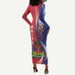 Haiti Independence Day Long Sleeve Bodycon Dress The First Black Independent Nation - African Pride