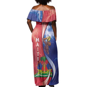 Haiti Independence Day Off Shoulder Maxi Dress The First Black Independent Nation - African Pride