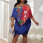 Haiti Independence Day Off Shoulder Short Dress The First Black Independent Nation - African Pride