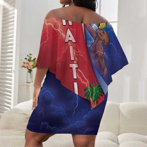 Haiti Independence Day Off Shoulder Short Dress The First Black Independent Nation - African Pride