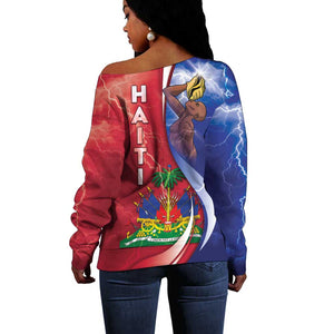 Haiti Independence Day Off Shoulder Sweater The First Black Independent Nation - African Pride