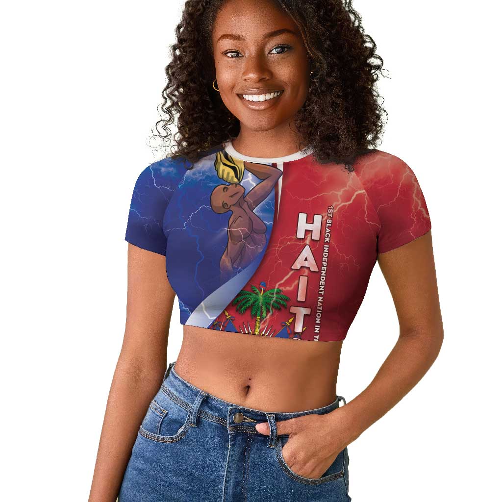 Haiti Independence Day Raglan Cropped T shirt The First Black Independent Nation - African Pride