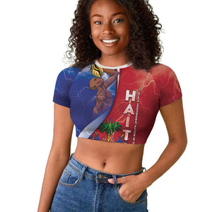 Haiti Independence Day Raglan Cropped T shirt The First Black Independent Nation - African Pride