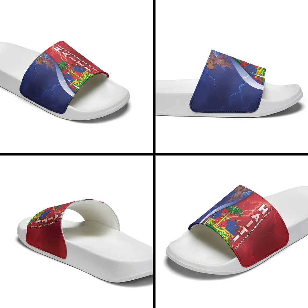 Haiti Independence Day Slide Sandals The First Black Independent Nation
