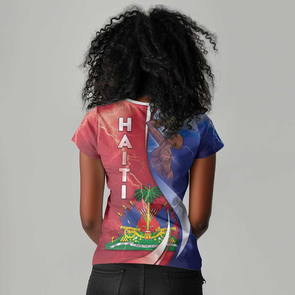 Haiti Independence Day Women V-Neck T-Shirt The First Black Independent Nation - African Pride