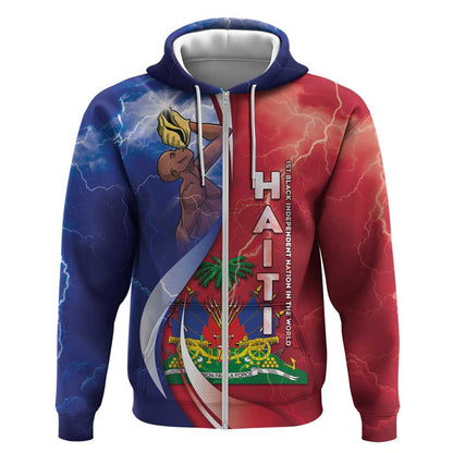 Haiti Independence Day Zip Hoodie The First Black Independent Nation - African Pride