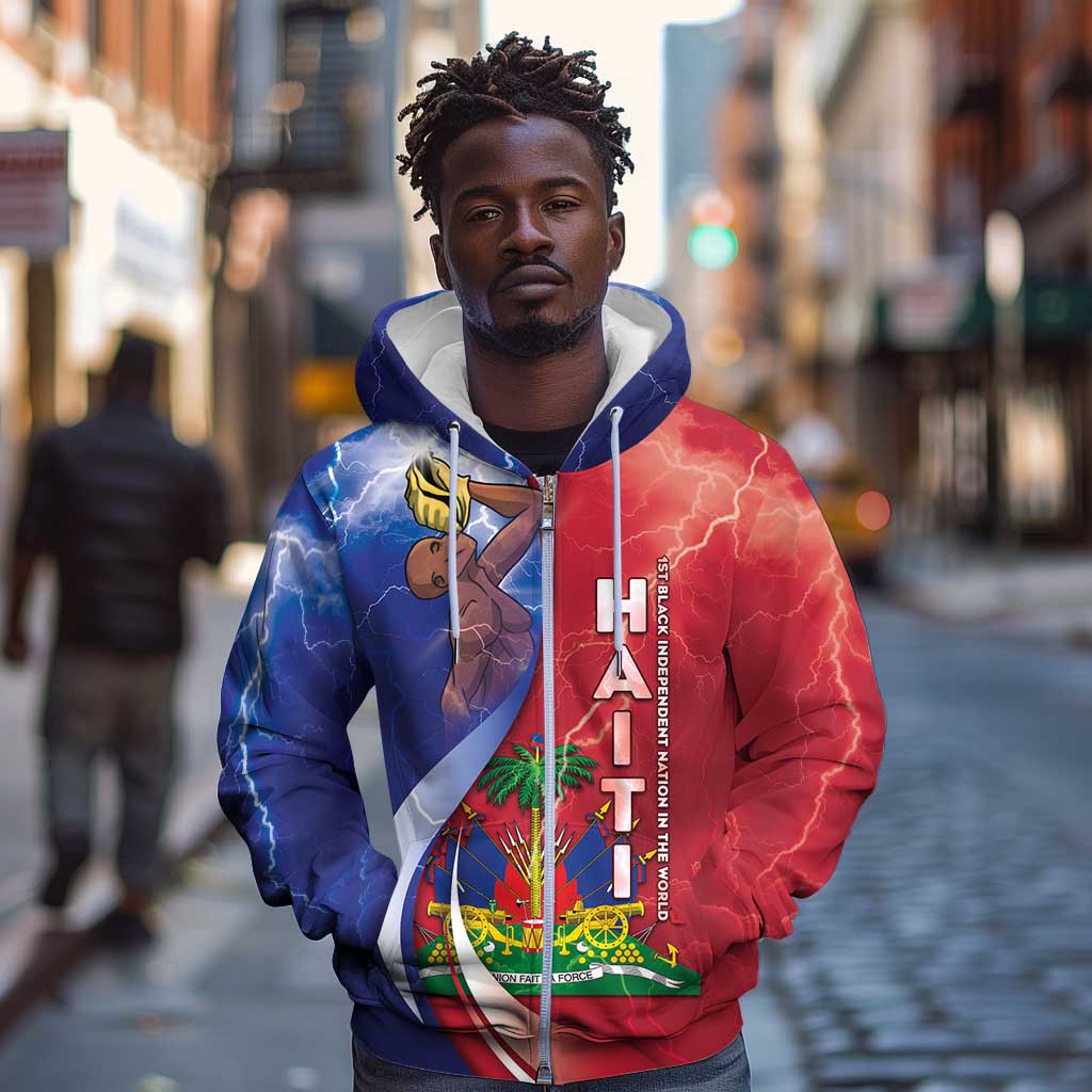 Haiti Independence Day Zip Hoodie The First Black Independent Nation - African Pride