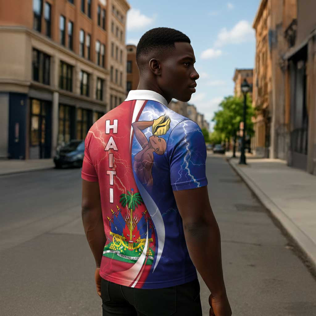 Haiti Independence Day Zipper Polo Shirt The First Black Independent Nation