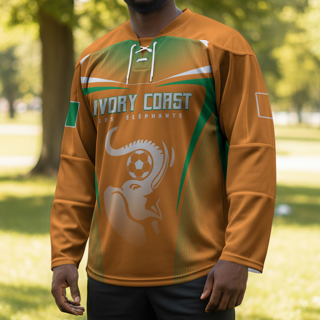 Custom Ivory Coast Football 2026 Hockey Jersey Go Les Elephants