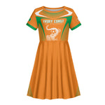 Custom Ivory Coast Football 2026 Kid Short Sleeve Dress Go Les Elephants