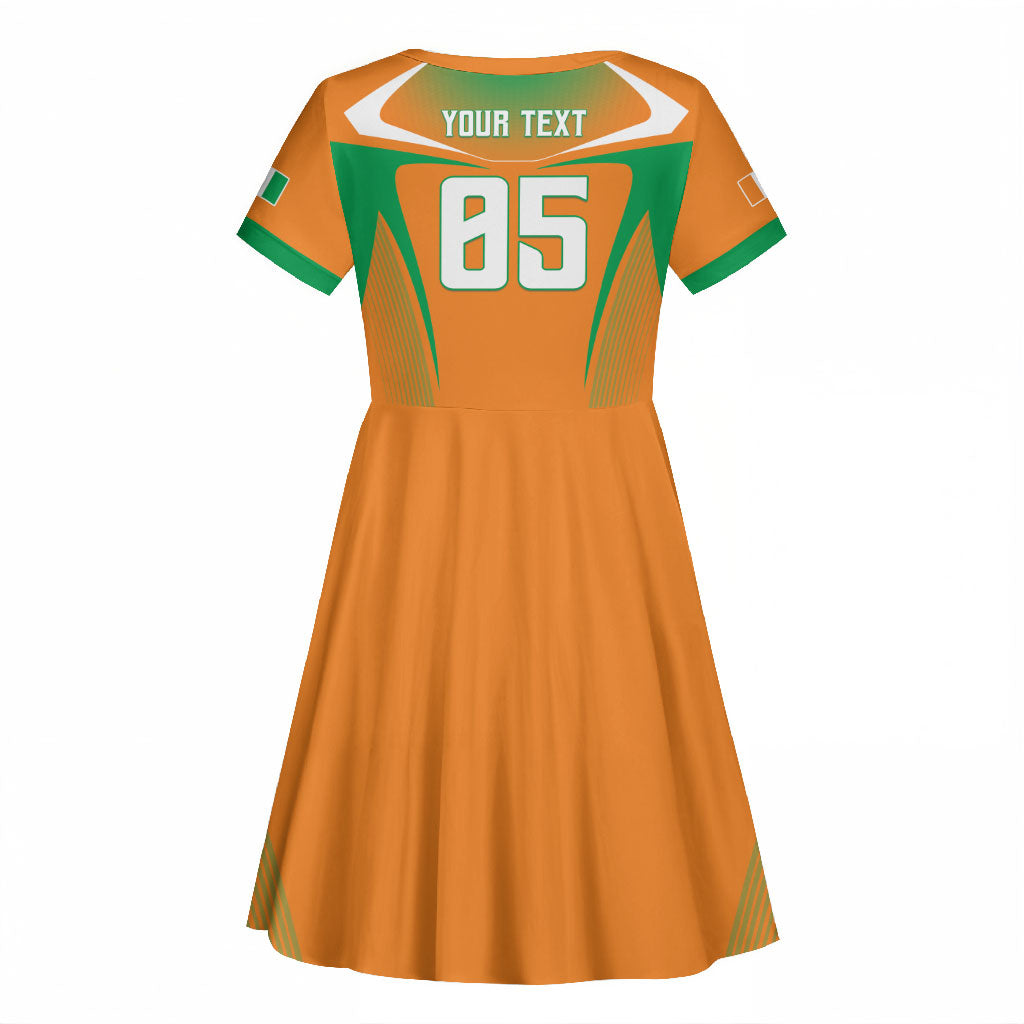 Custom Ivory Coast Football 2026 Kid Short Sleeve Dress Go Les Elephants