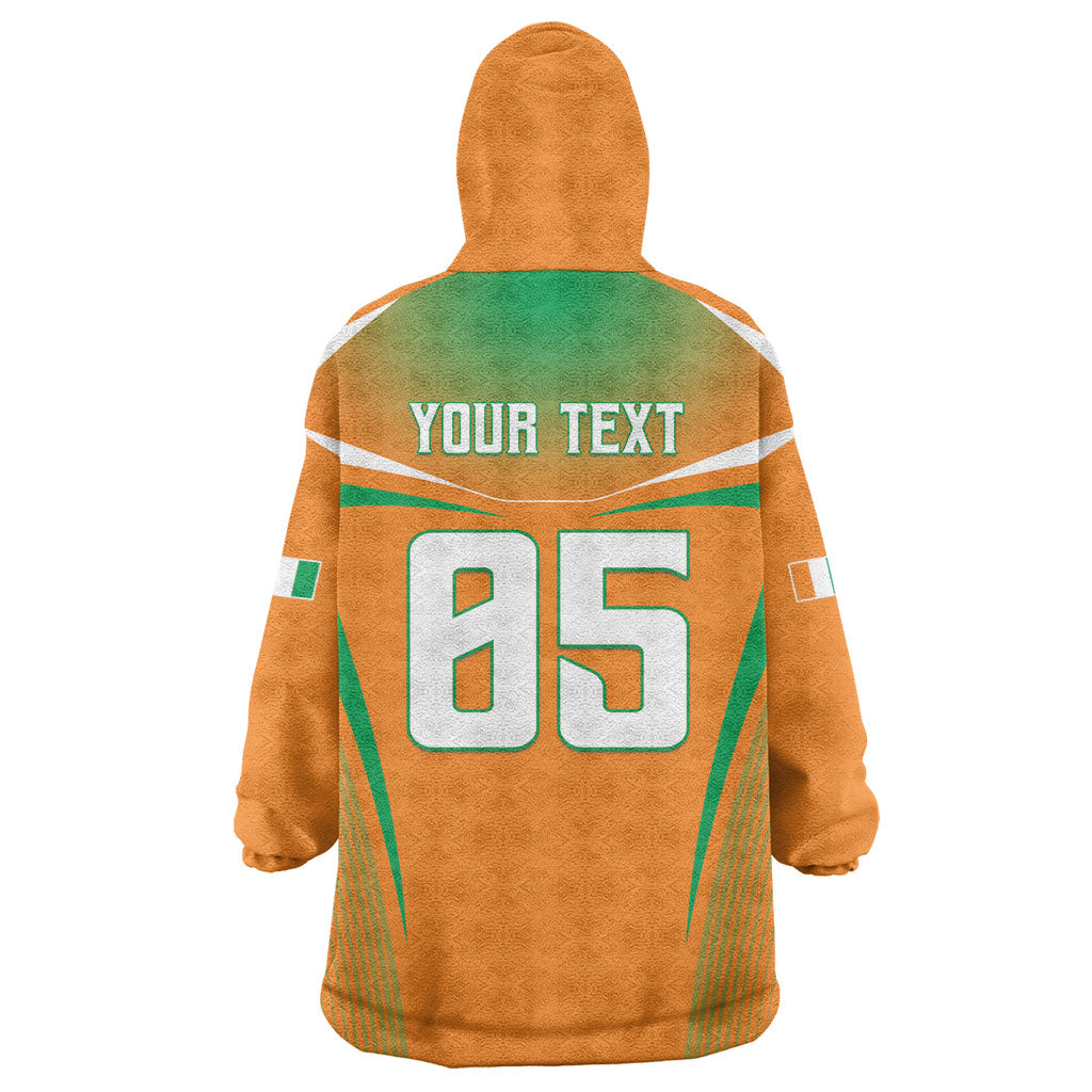 Custom Ivory Coast Football 2026 Kid Wearable Blanket Hoodie Go Les Elephants