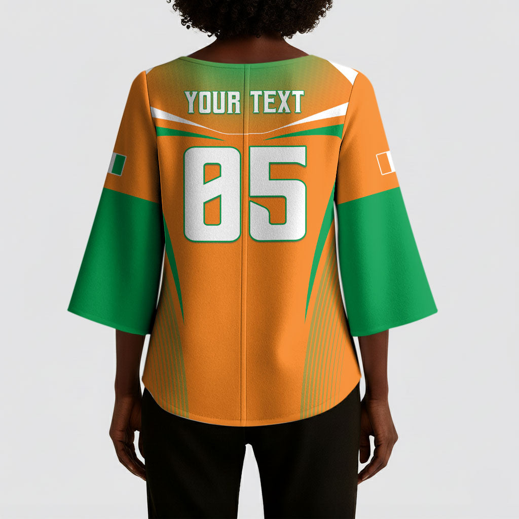 Custom Ivory Coast Football 2026 Kimono Sleeve Blouse Go Les Elephants