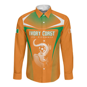 Custom Ivory Coast Football 2026 Long Sleeve Button Shirt Go Les Elephants