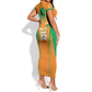 Custom Ivory Coast Football 2026 Short Sleeve Bodycon Dress Go Les Elephants