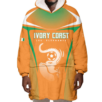 Custom Ivory Coast Football 2026 Wearable Blanket Hoodie Go Les Elephants