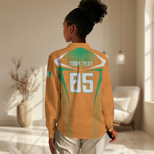 Custom Ivory Coast Football 2026 Women Casual Shirt Go Les Elephants