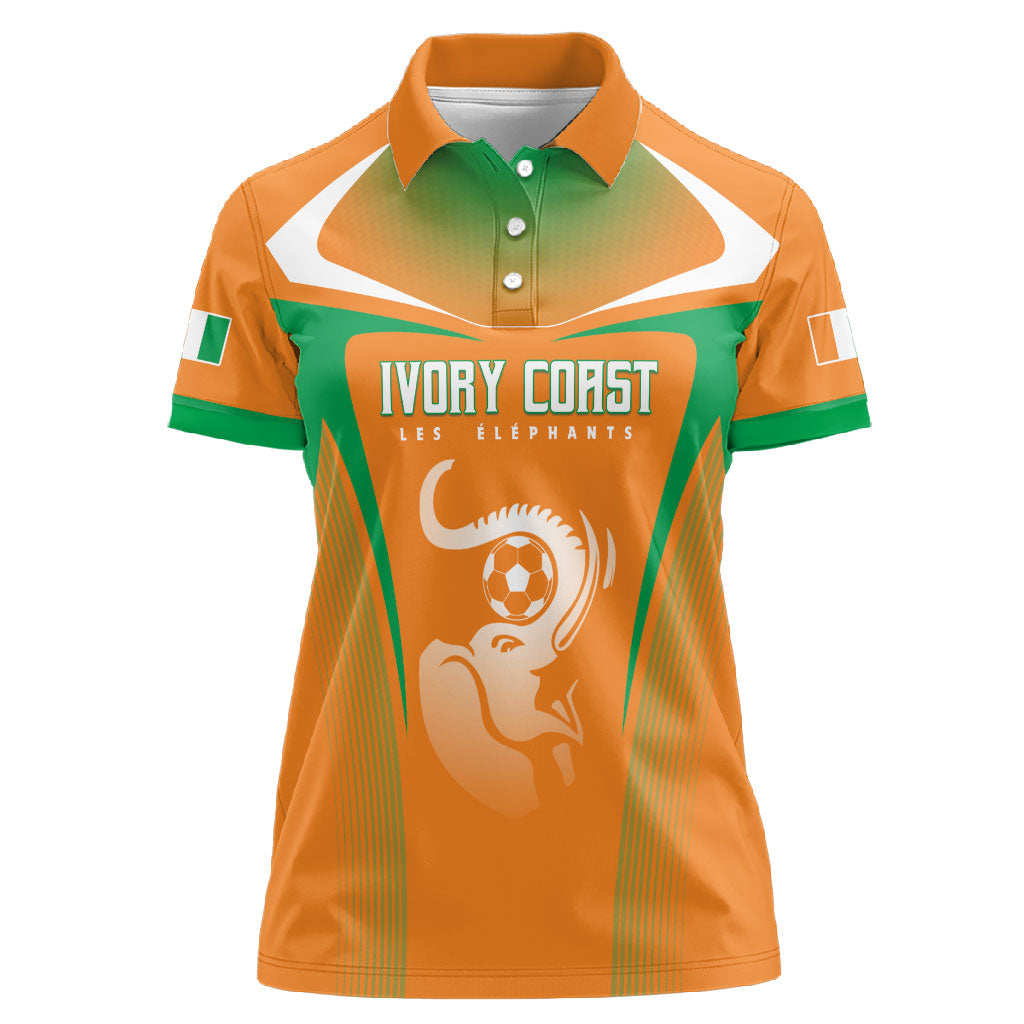 Custom Ivory Coast Football 2026 Women Polo Shirt Go Les Elephants
