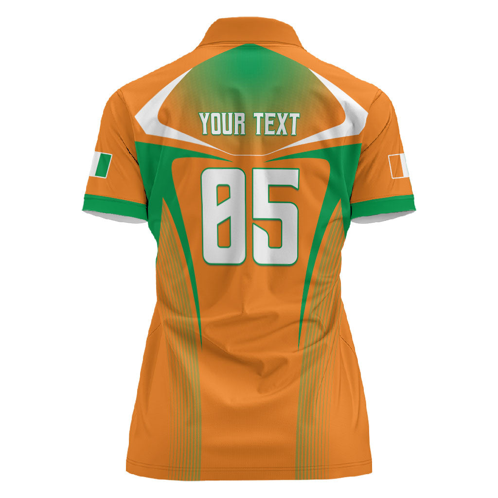 Custom Ivory Coast Football 2026 Women Polo Shirt Go Les Elephants