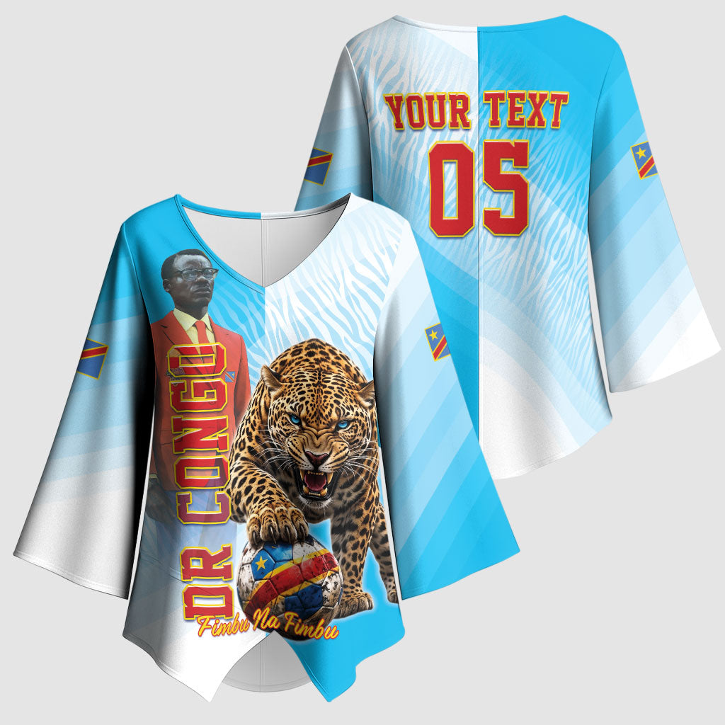 Custom DR Congo Football 2026 Kimono Sleeve Blouse Fimbu Na Fimbu