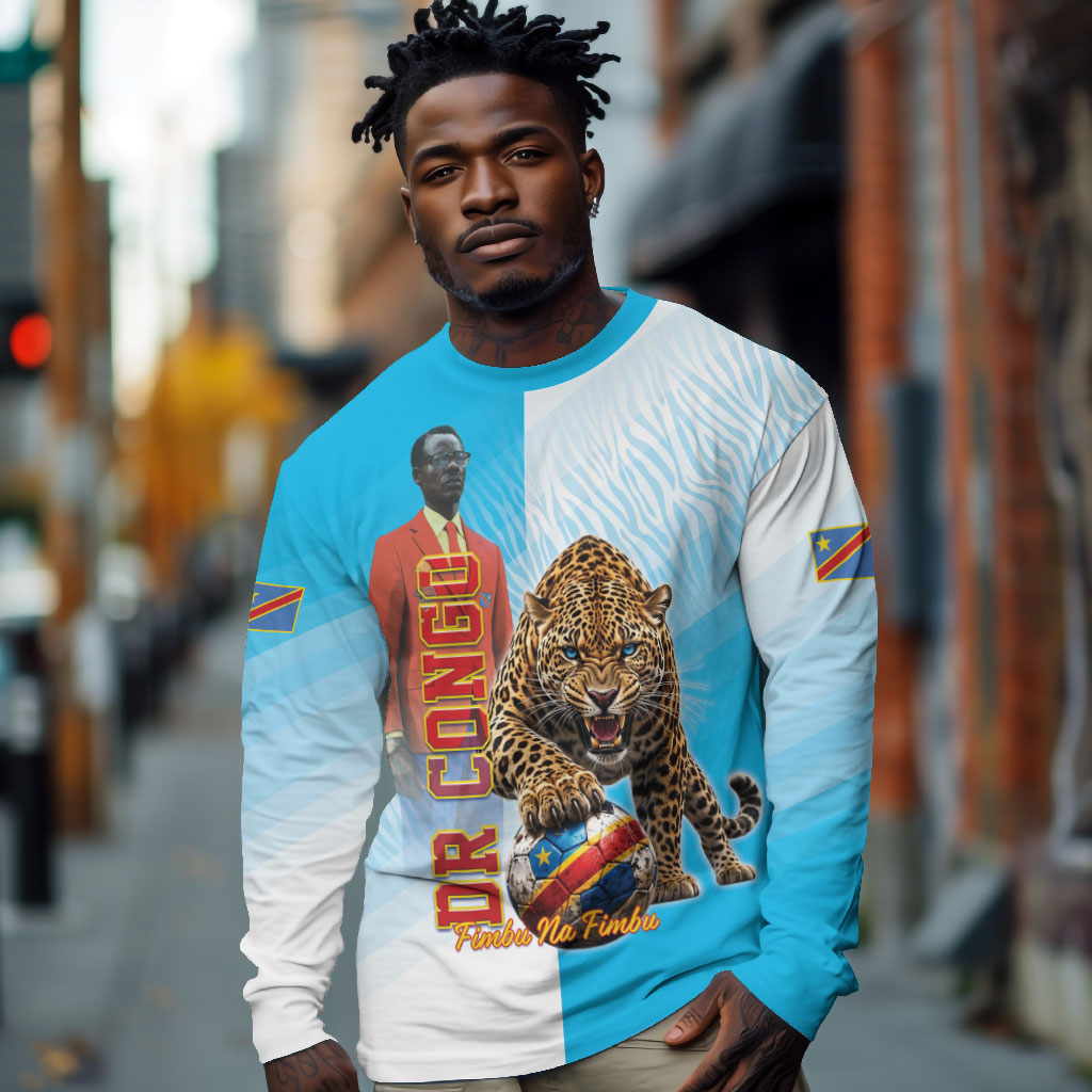 Custom DR Congo Football 2026 Long Sleeve Shirt Fimbu Na Fimbu