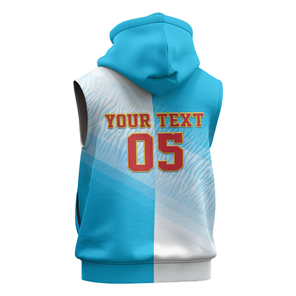 Custom DR Congo Football 2026 Sleeveless Zip Hoodie Fimbu Na Fimbu