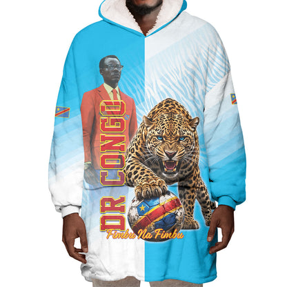 Custom DR Congo Football 2026 Wearable Blanket Hoodie Fimbu Na Fimbu