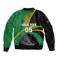 Custom New Zealand And South Africa Rugby Bomber Jacket 2023 Springboks Combine All Black Silver Fern