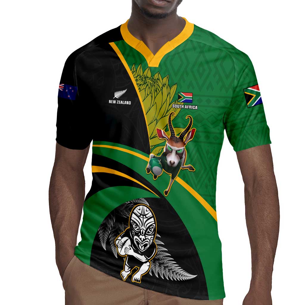 Custom New Zealand And South Africa Rugby Rugby Jersey 2023 Springboks Combine All Black Silver Fern