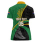 Custom New Zealand And South Africa Rugby Women Polo Shirt 2023 Springboks Combine All Black Silver Fern