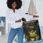 Haiti 1804 Laundry Basket Gold Tropical Leaves And Coat Of Arms - African Pride
