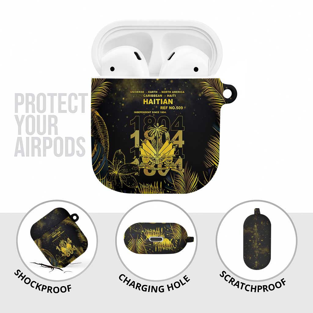Haiti 1804 AirPods Case Gold Tropical Leaves And Coat Of Arms